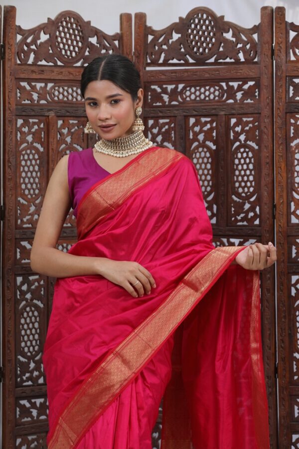 Maheshwari Pure Silk Handloom Saree - Image 4