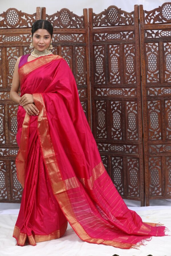 Maheshwari Pure Silk Handloom Saree - Image 8